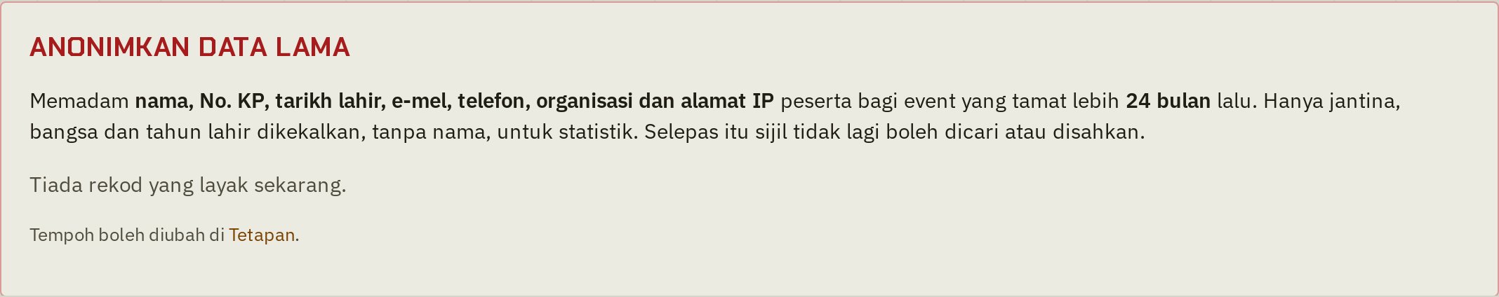 Anonimkan data lama