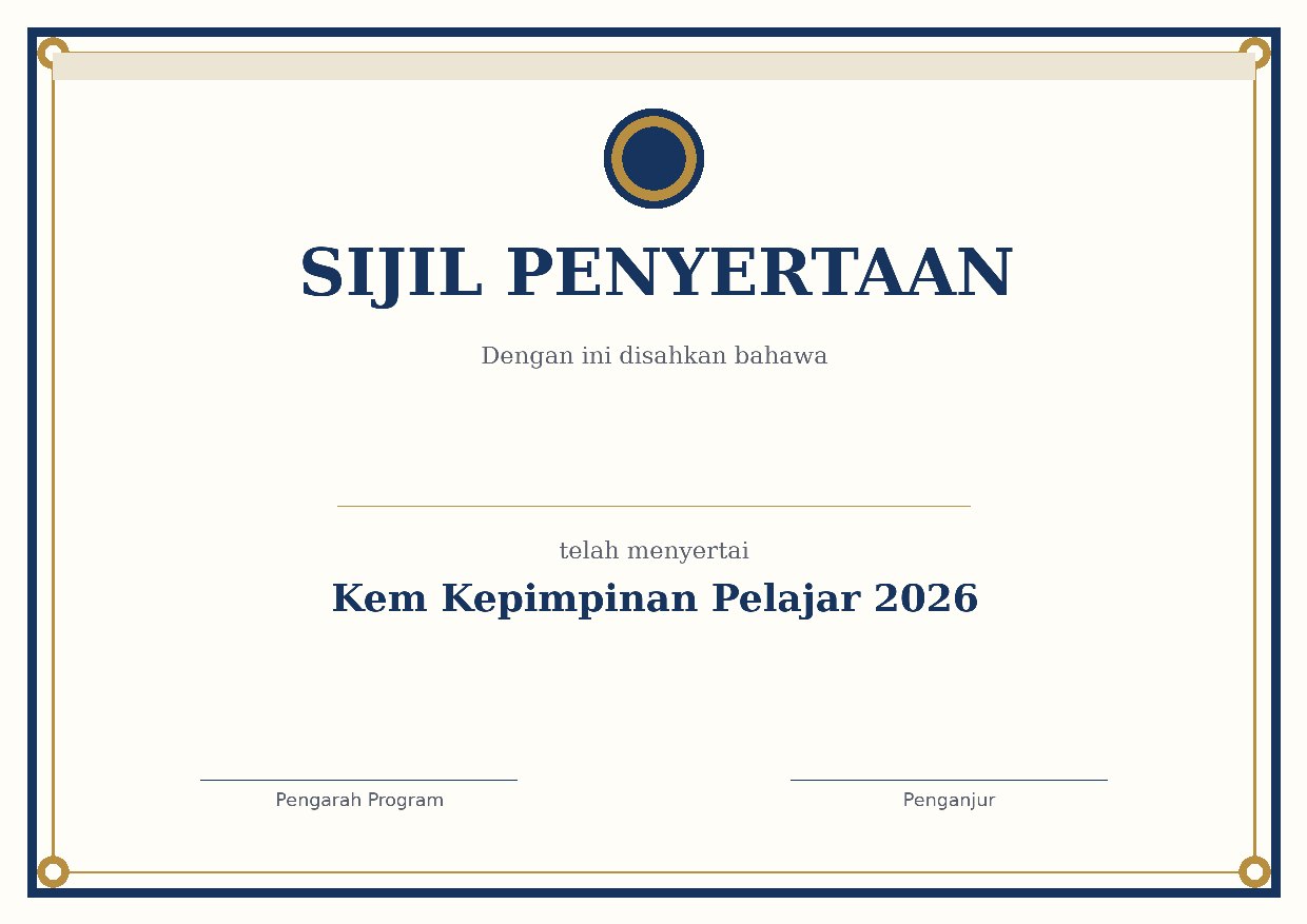 Template sijil contoh
